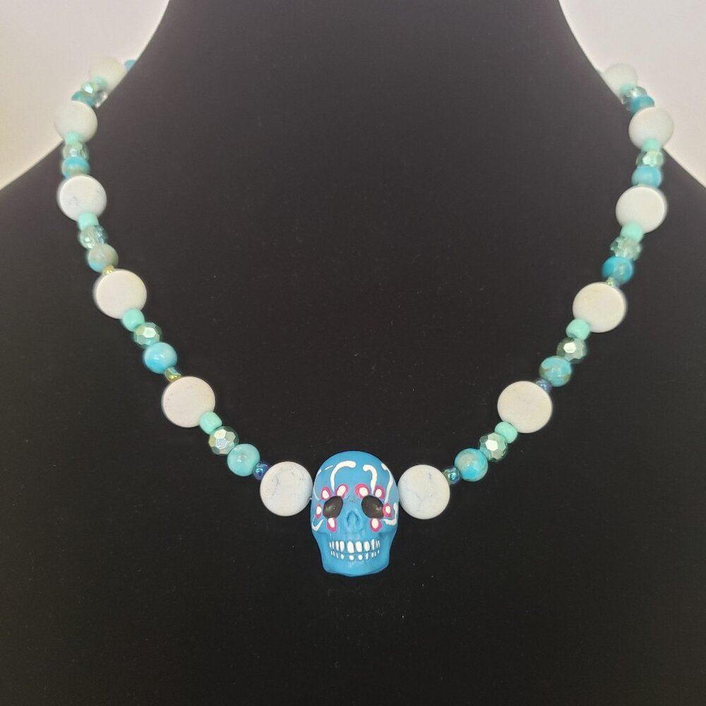 "SELAPHIEL" ~ DAY OF THE DEAD Sugar Skull Necklace by KATSPAW JEWELRY